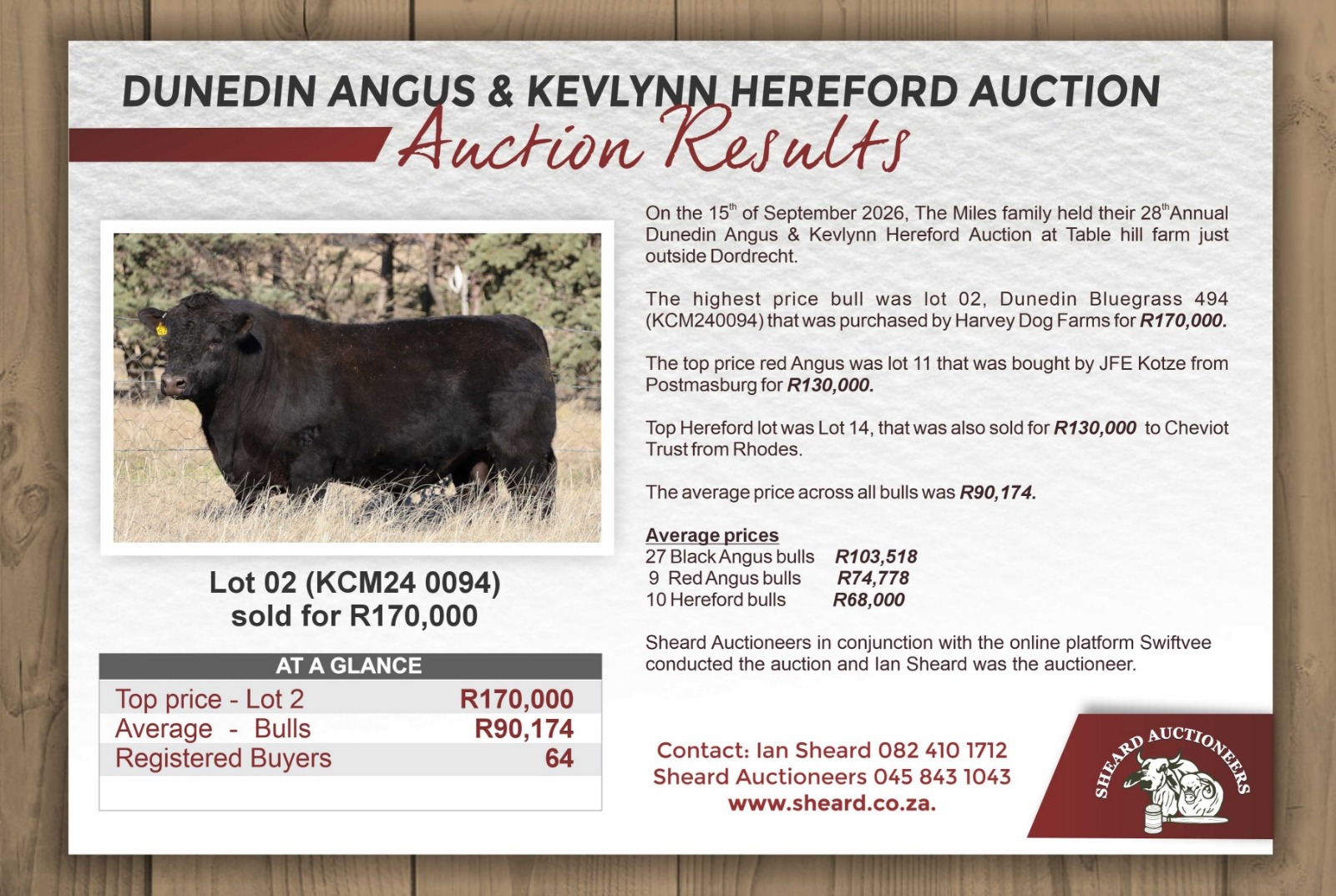 Poster for DUNEDIN ANGUS & KEVLYNN HEREFORD SALE REPORT